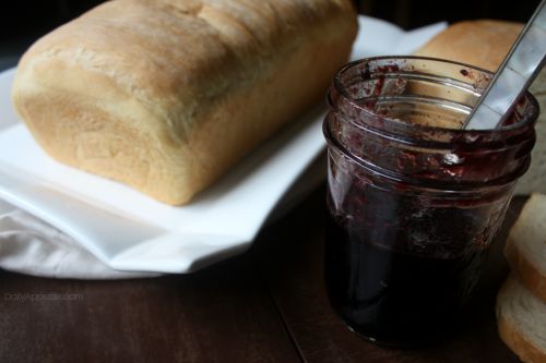 Homemade Bread with Blackberry Jam
