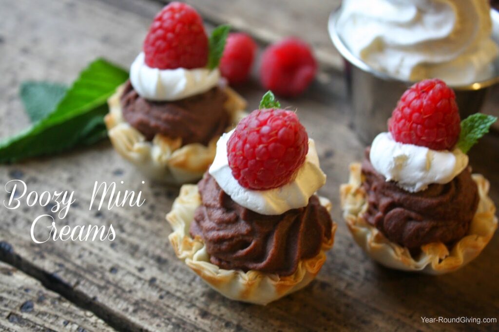 Boozy Mini Cream Desserts - Chocolate Rum Cream & Amaretto Whipped Cream