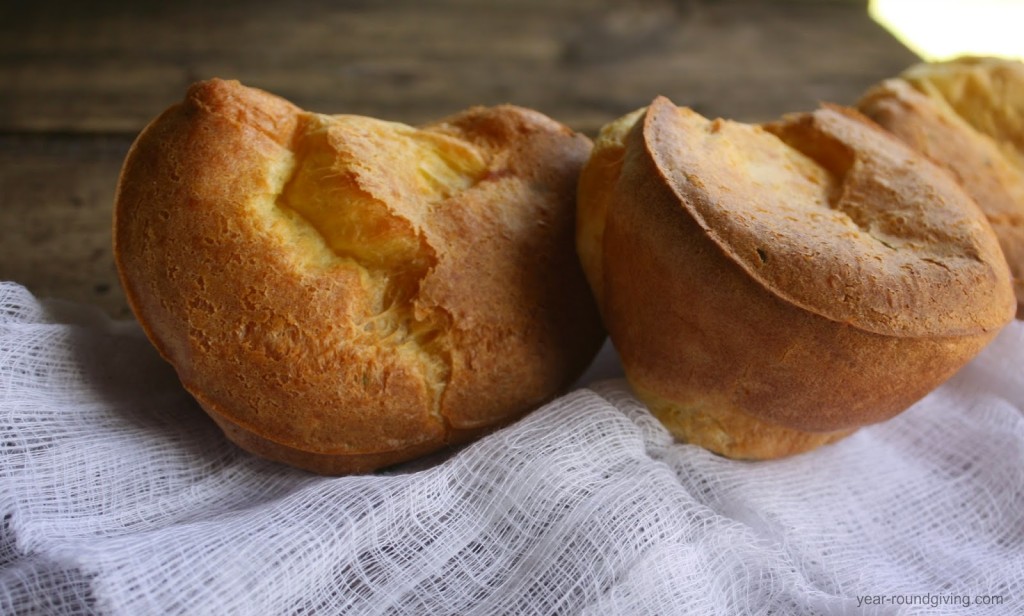Sage Popovers made in a muffin tin