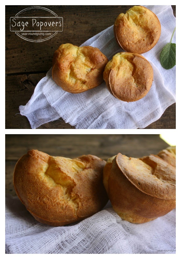 Sage Popovers - Easy Recipe and you don't need one of those fancy Popover tins.