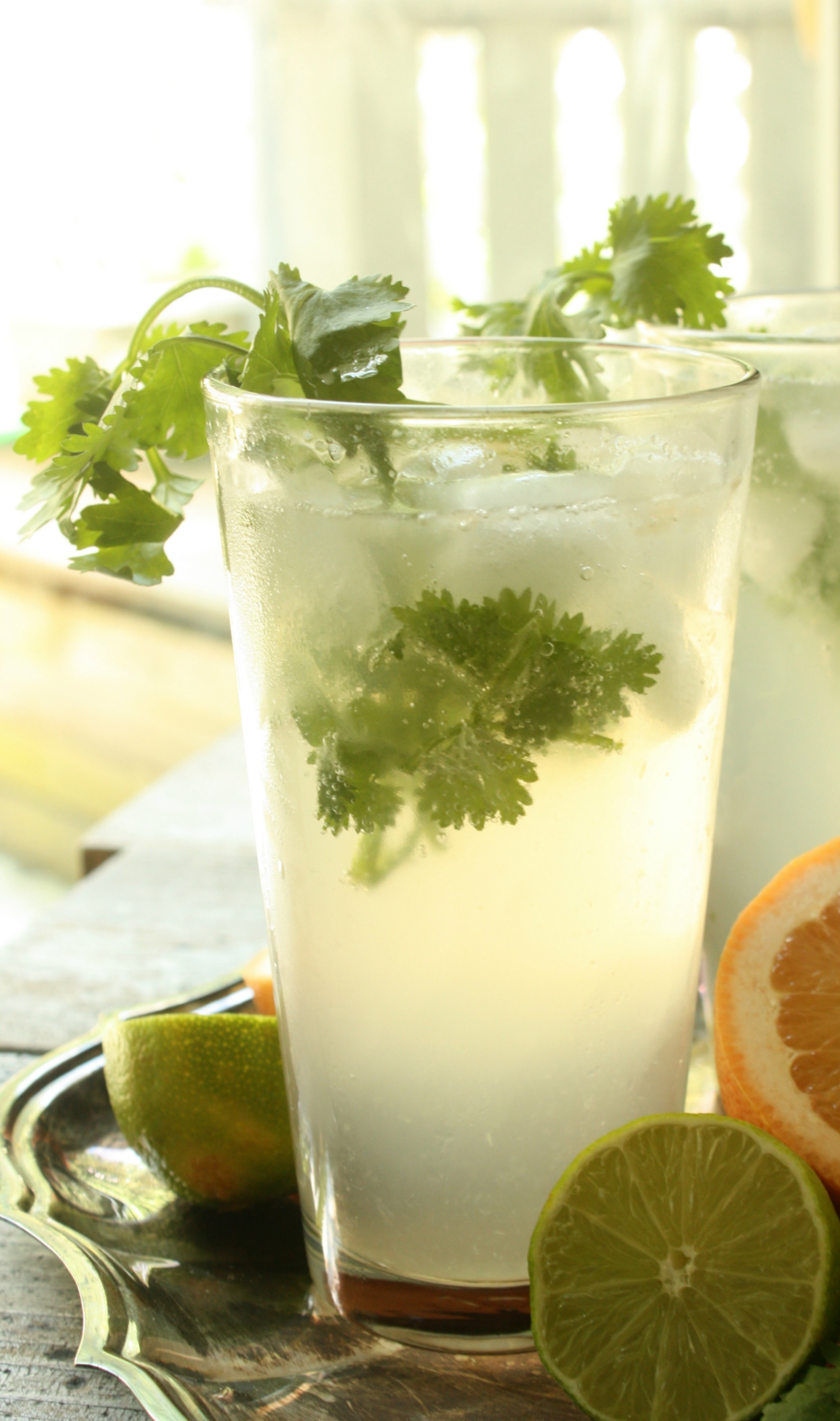 Upgrade that Gin and Tonic with Cilantro Grapefruit and a twist of Lime. Cilantro Grapefruit Gin and Tonic is a refreshing Summer Cocktail. 