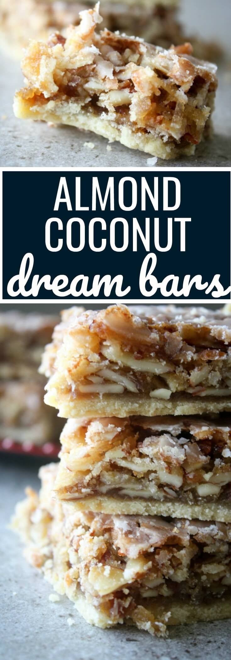 Almond Coconut Dream Bars also known as Angel Bars. 
