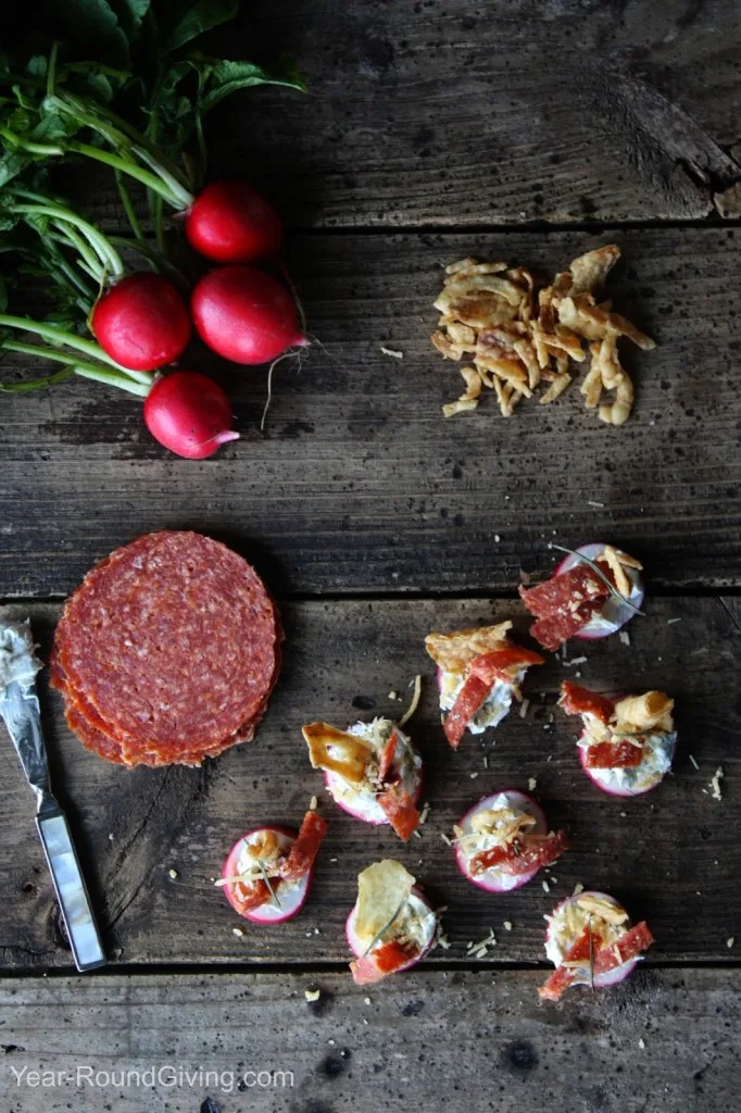 Radish Pepperoni Appetizers