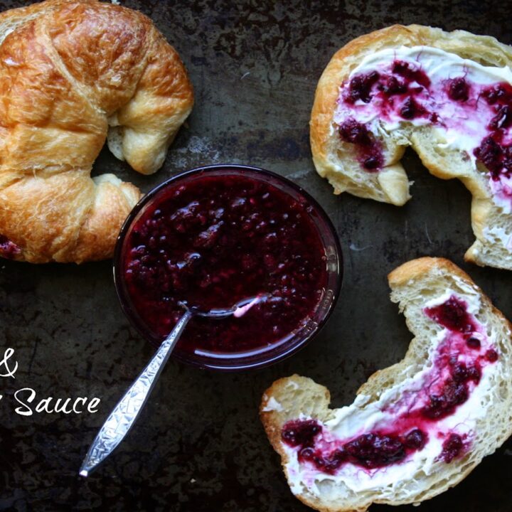 Croissants with Cream Cheese and Blackberry Sauce
