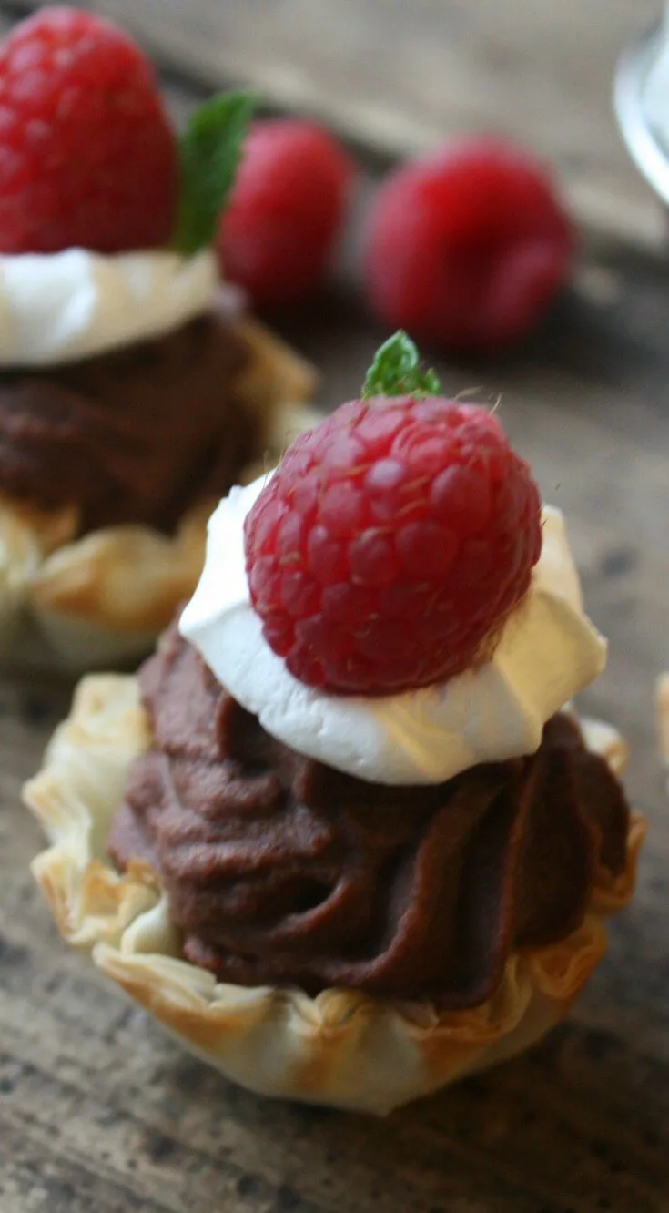 Mini Boozy Chocolate Cream Desserts are a fun dessert for special occasions like Valentine's Day, birthdays and bridal showers.