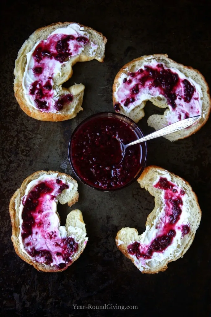 Croissants with Cream Cheese and Homemade Blackberry Sauce