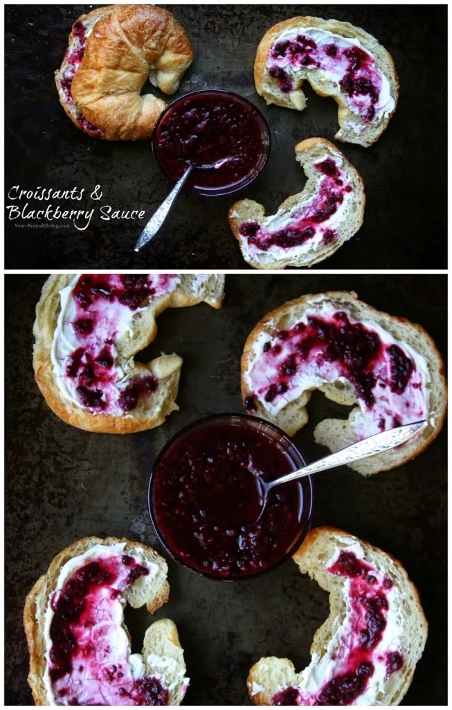 Croissants with Cream Cheese & Homemade Blackberry Sauce