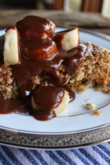 Banana Nutella Swirl Skillet Cake with Nutella Sauce 42