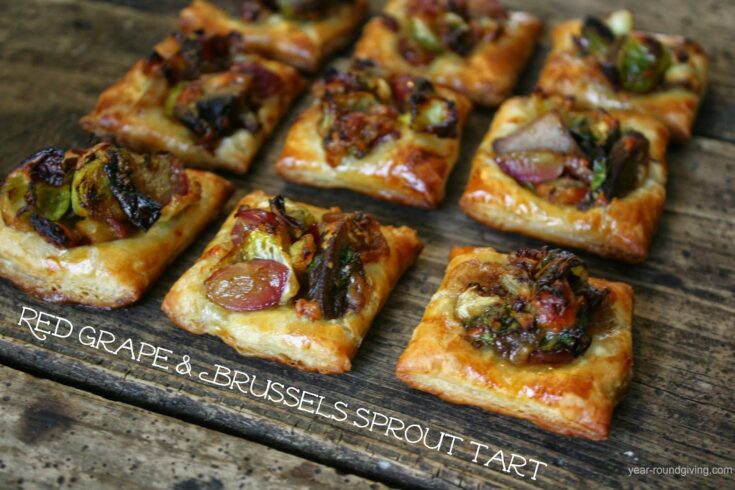 Roasted Grape & Brussels Sprout Puff Pastry Tart 1