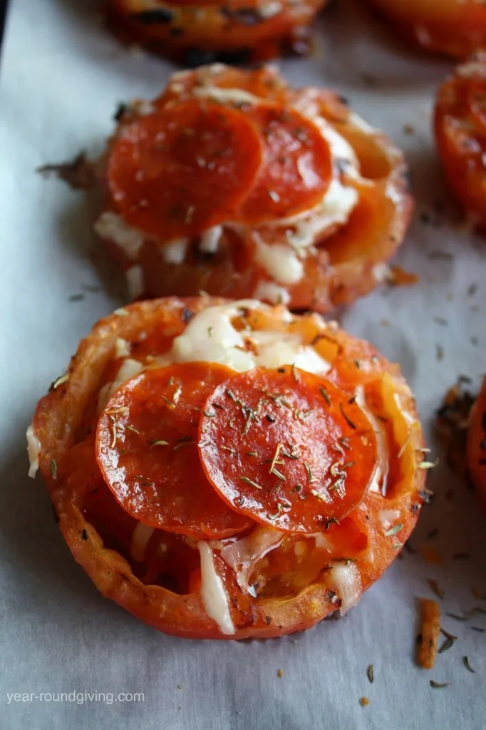 Grilled Tomatoes with Pepperoni