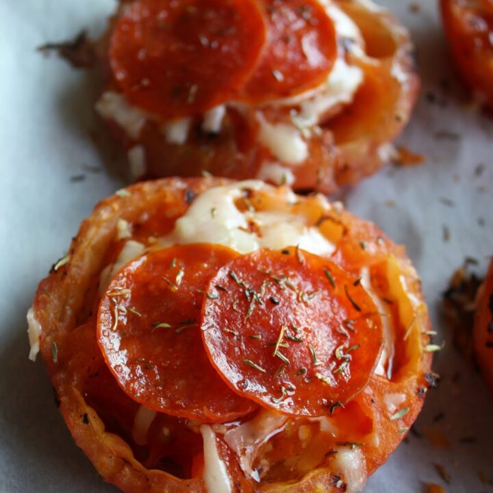 Grilled Tomato with Pepperoni 