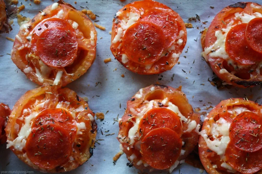 Grilled Tomatoes and Pepperoni