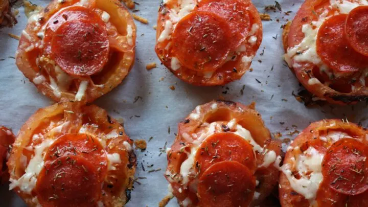 Grilled Tomatoes with Cheese and Pepperoni