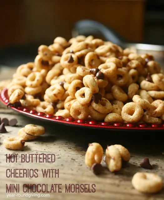 Hot Buttered Cheerios with Mini Chocolate Morsels