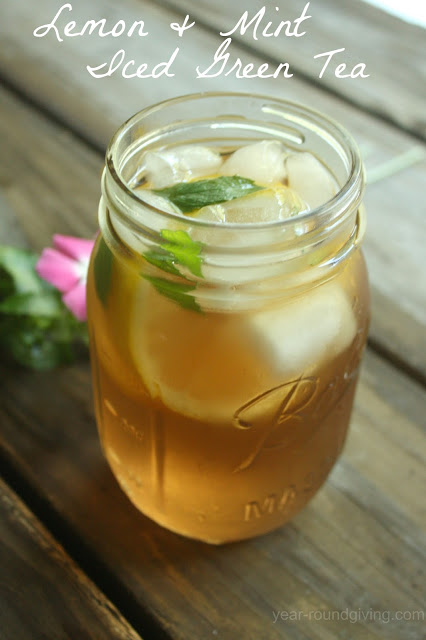 Lemon and Mint Iced Green Tea