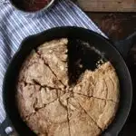 Banana Nutella Swirl Skillet Cake with warm Nutella Sauce