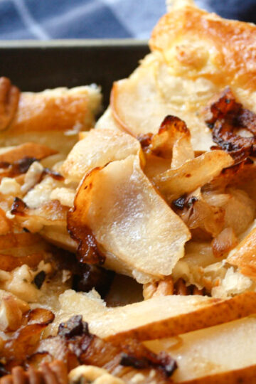 Pear Tart with Gorgonzola, Caramelized Onions and Pecans 39