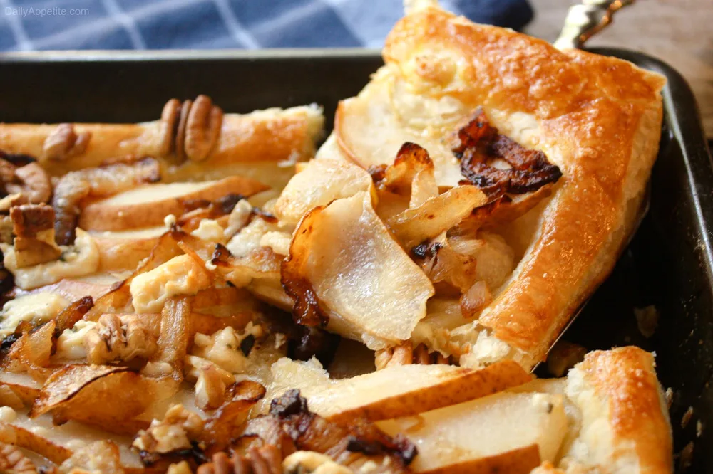 French Onion Gruyere Pear Galette