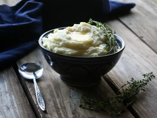 Parsnip Recipe: Mashed Potato and Parsnips with Thyme Infused Butter. 