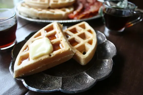 This is our family's fluffy and delicious waffles from scratch recipe.