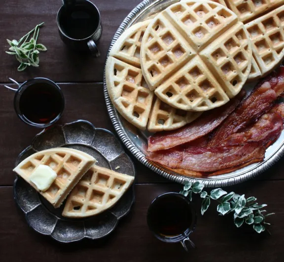 This is our family's fluffy and delicious waffles from scratch recipe.