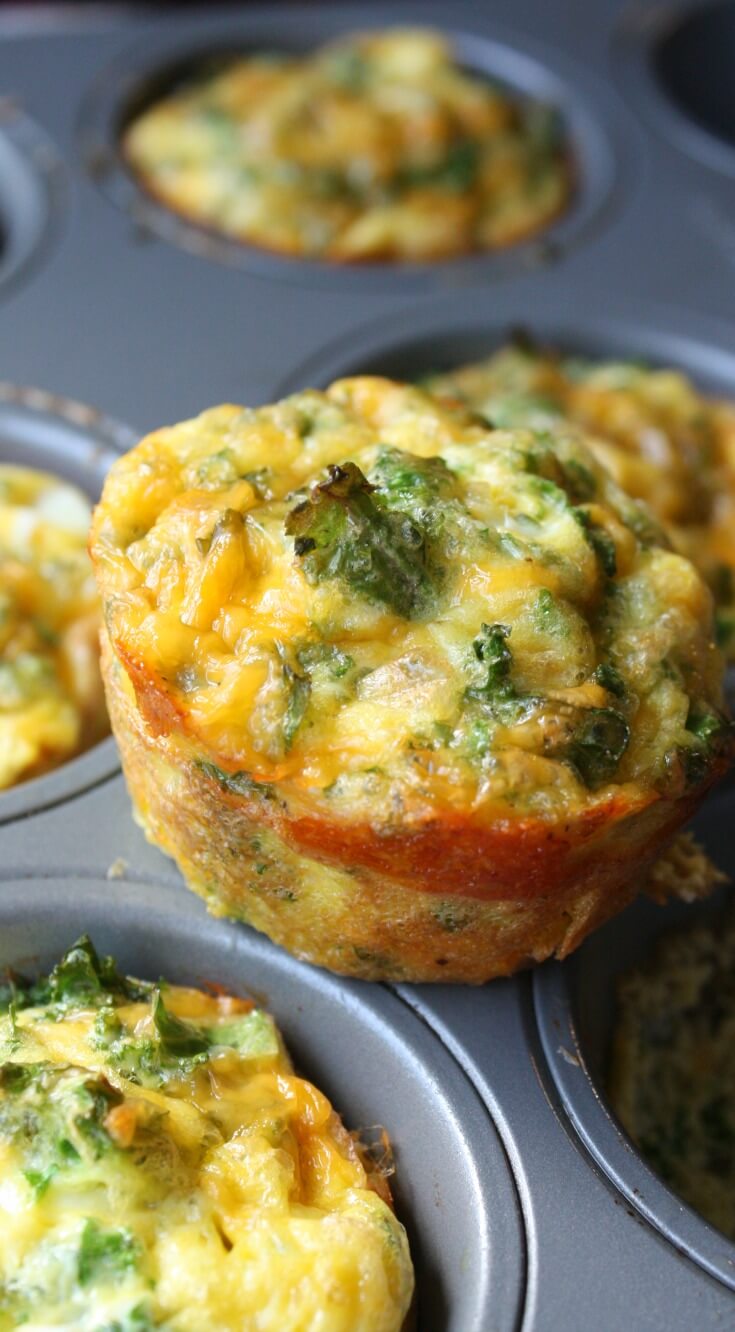 Baked Kale and Cheddar Breakfast Cups Daily Appetite