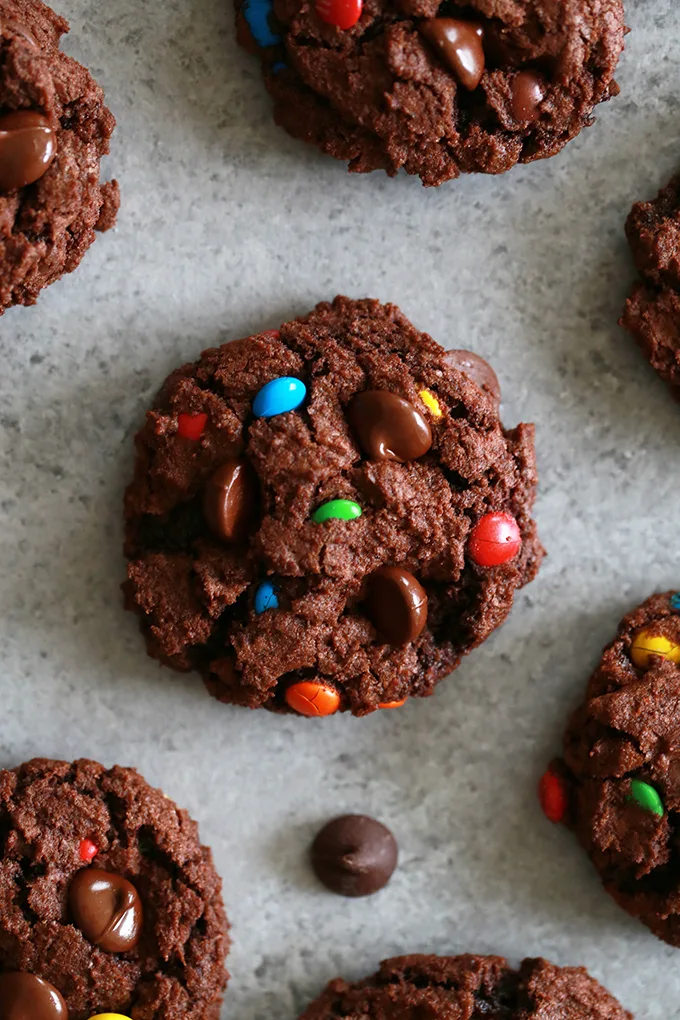 Double Chocolate M&M Cookies + 20 Chocolate Cookie Recipes