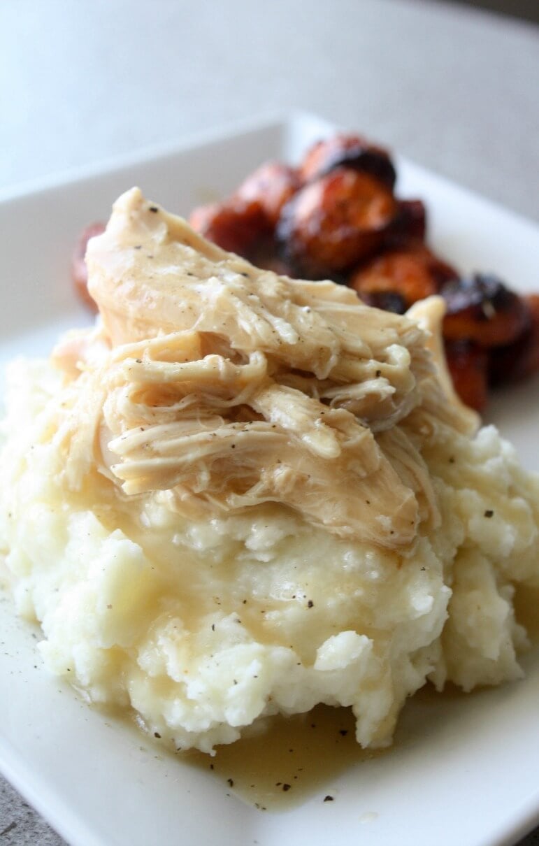 Crock Pot Chicken and Gravy Recipe. Serve this tender chicken and gravy over a heaping scoop of buttery mashed potatoes.