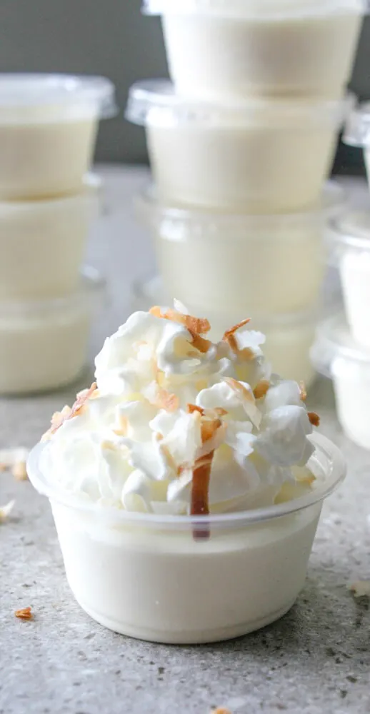 Coconut RumChata Pudding Shots