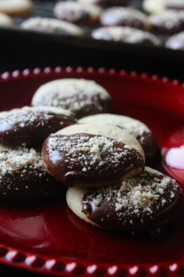 Chocolate Dipped Almond Cookies 30
