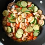 Sauted Shrimp and Zucchini and Cherry Tomatoes