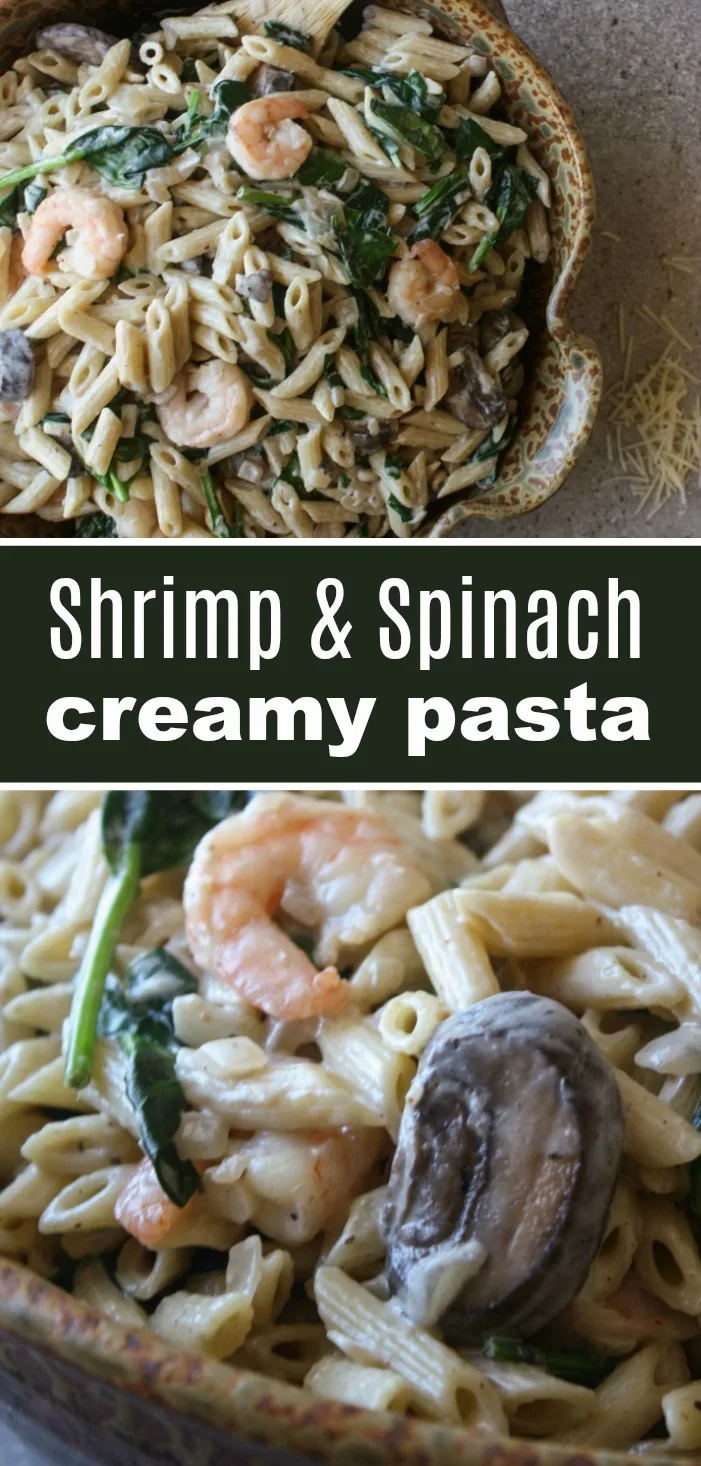 Creamy Shrimp Spinach Pasta. Shrimp Pasta Recipe that is creamy and full of flavor. 