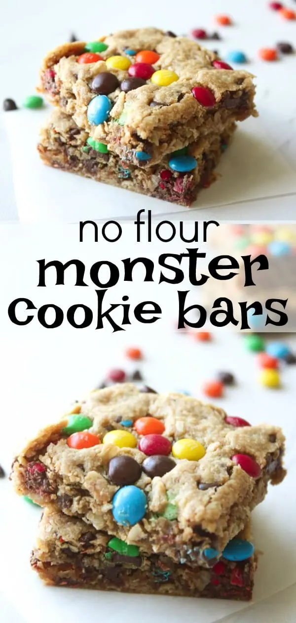 No Flour Monster Cookie Bars Recipe