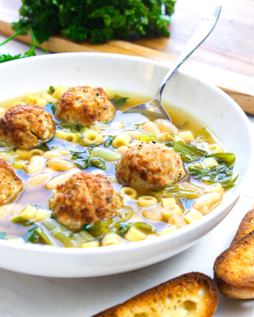 Escarole and Bean Soup with Meatballs Daily Appetite