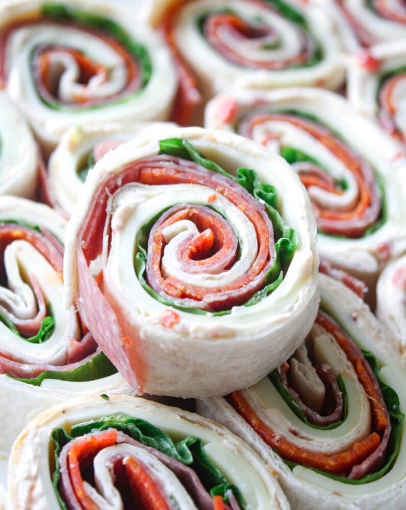 Italian Sub Pinwheel Sandwiches - Easy Flavorful Appetizer Recipe