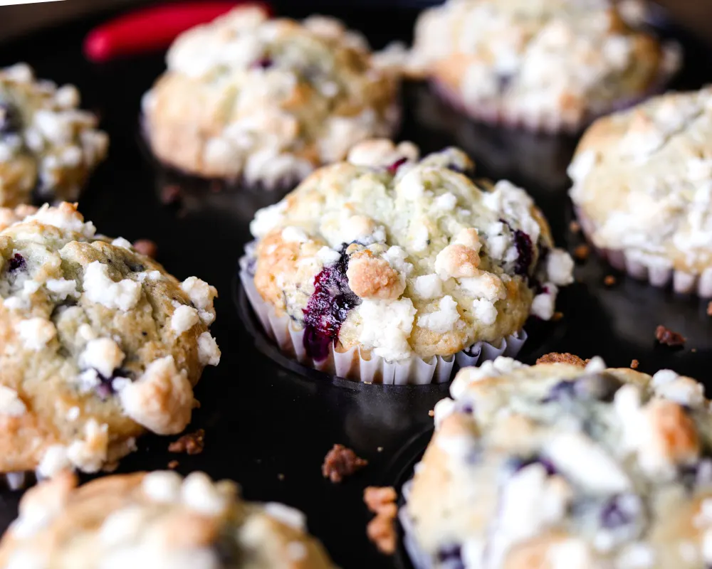 Blueberry Muffins with Crumb Topping