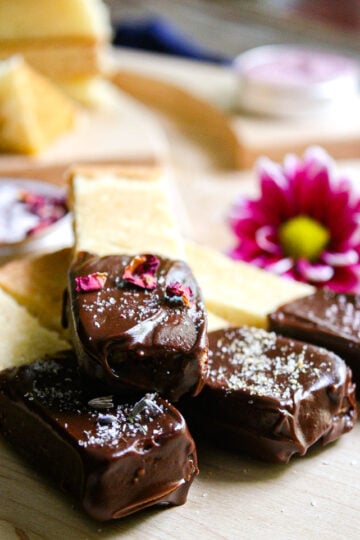 Salted Chocolate Dipped Shortbread Cookies 17