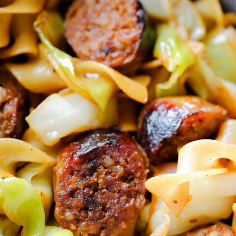 Cabbage and Noodles with Sweet Italian Sausage