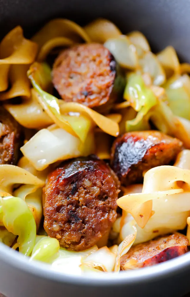 Cabbage and Noodles with Sweet Italian Sausage