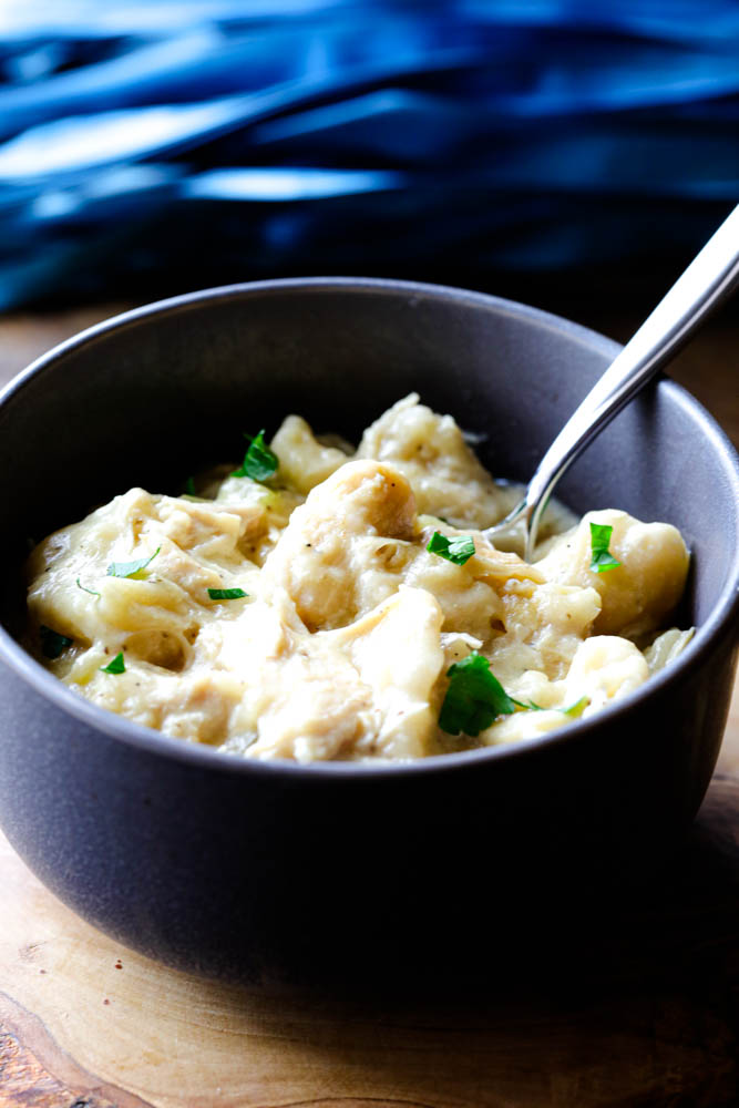 Easy Crockpot Chicken and Dumplings with Biscuits 2