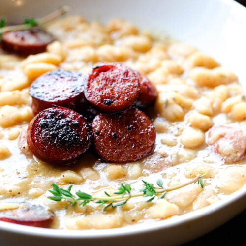 Crock Pot White Beans and Smoked Sausage Daily Appetite