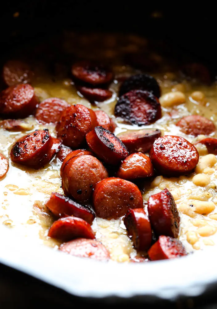 Crock Pot White Beans and Smoked Sausage 1