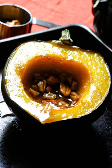 Baked Acorn Squash with pecans
