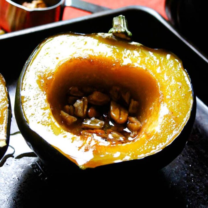 Baked Acorn Squash with pecans