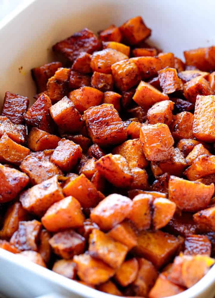 cinnamon roasted sweet potatoes with brown sugar